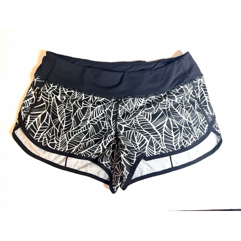 Lululemon Speed Up Shorts Size 10 Black White Pattern Athletic